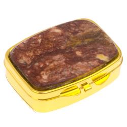 Таблетница на 2 отсека камень авантюрин цвет золото — 