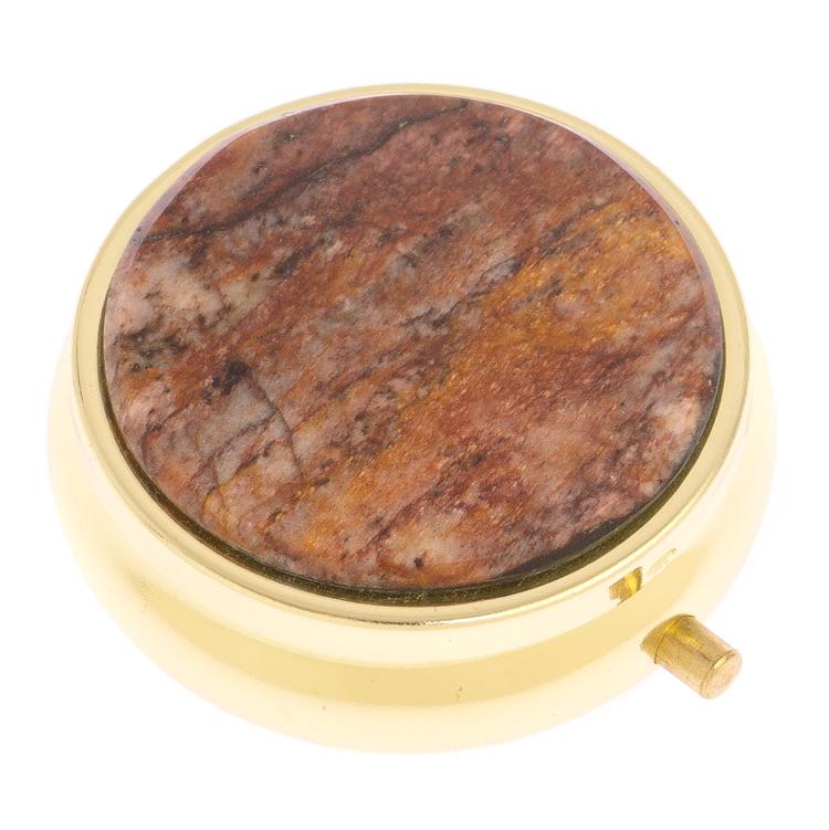 Таблетница на 3 отделения камень авантюрин цвет золото фото 1 — 