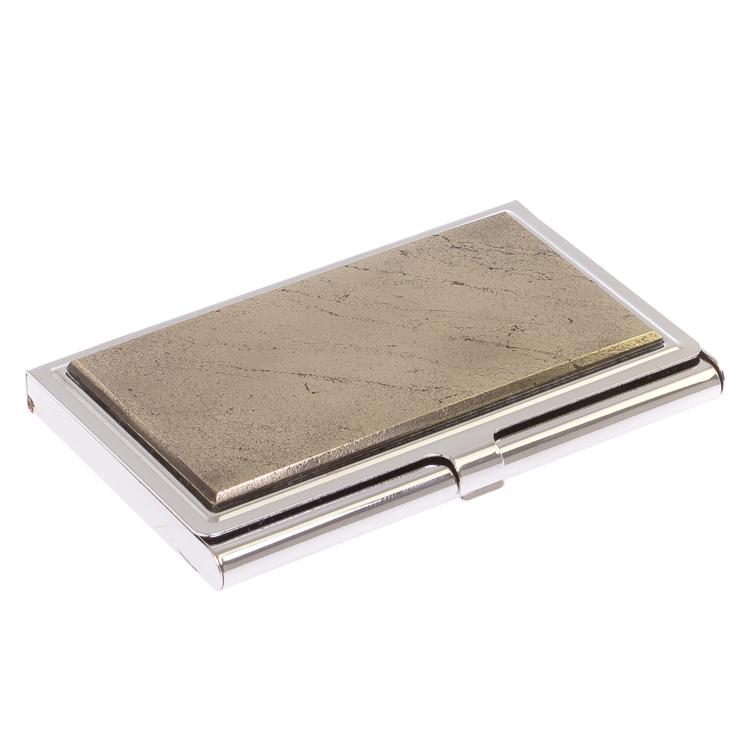 Карманная визитница из камня пирит фото 1 — 