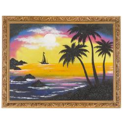 Картина &quot;Парусник&quot; багет 36х46 см, каменная крошка — 