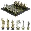 Шахматы "Римские войны" на подставках доска 44х44 из змеевика фото 1 — 