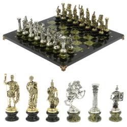 Шахматы &quot;Римские войны&quot; на подставках доска 44х44 из змеевика — 