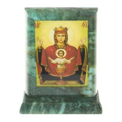 Икона настольная Неупиваемая Чаша малая змеевик 7,5х6,5х8 см — 