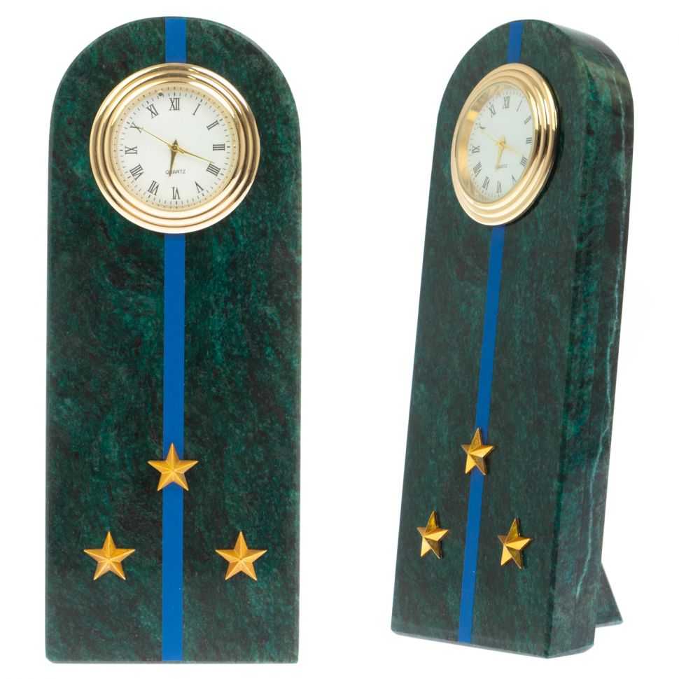 Часы-погон "Старший лейтенант МЮ" камень змеевик фото 1 — 