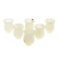 Стопки для водки 20 мл из белого оникса 3,9х4,5 см в коробке (1,5х2) — 