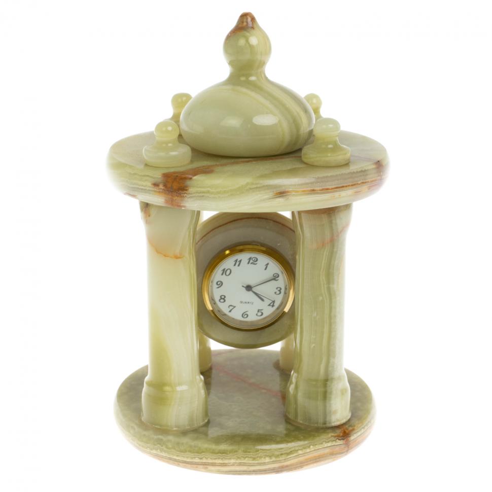 Часы настольные "Беседка" из оникса (4х7) фото 1 — 