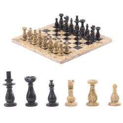 Настольные шахматы &quot;Дебют&quot; доска 30х30 см камень ракушечник мрамор — 