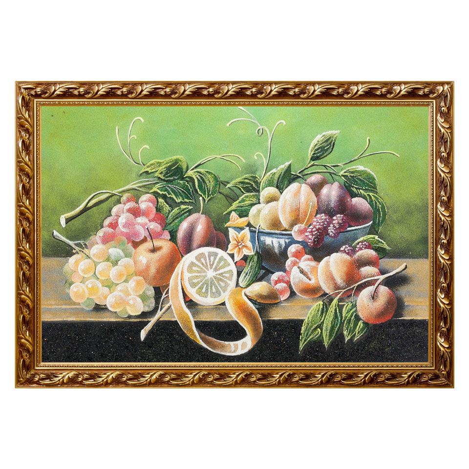Натюрморт "Фрукты" багет 46х66 см, каменная крошка фото 1 — 