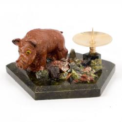 Подсвечник &quot;Кабан&quot; на змеевике — 