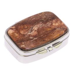 Таблетница на 2 отсека камень авантюрин цвет серебро — 