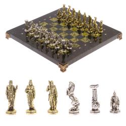Шахматы &quot;Царь Леонид&quot; доска 28х28 см змеевик — 