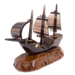 Сувенир &quot;Парусник&quot; из коричневого обсидиана — 