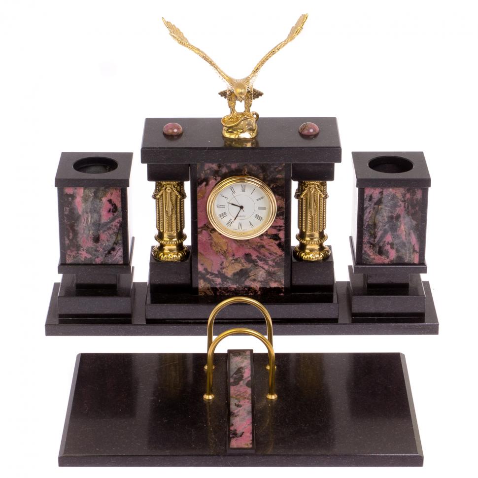 Настольный набор "Орёл" камень родонит фото 1 — 