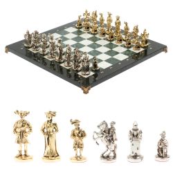 Шахматы &quot;Средневековье&quot; доска 44х44 см мрамор / змеевик — 