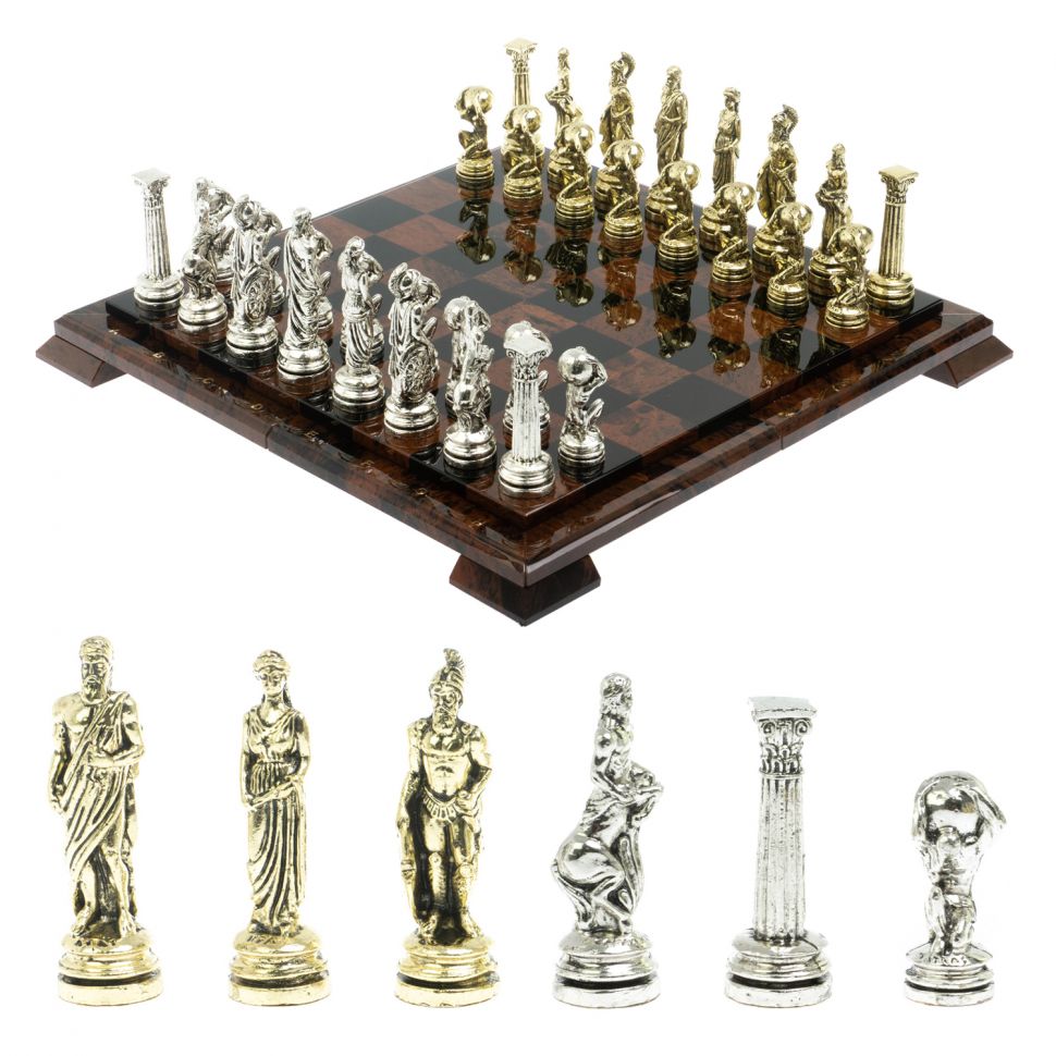 Шахматы "Атлас" доска 40х40 см из обсидиана фото 1 — 