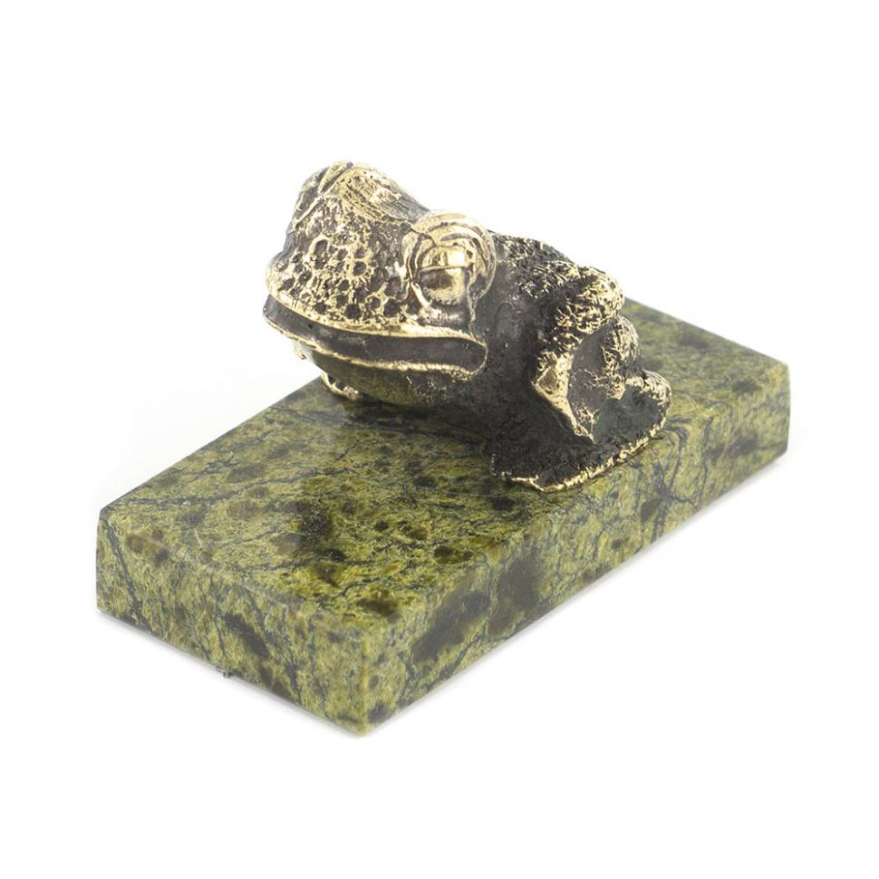 Статуэтка из бронзы и змеевика "Лягушка царевна" фото 1 — 