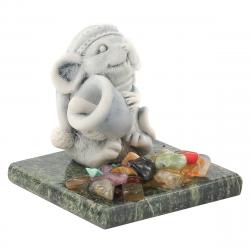 Сувенир &quot;Крыса с колокольчиком&quot;из мрамолита — 