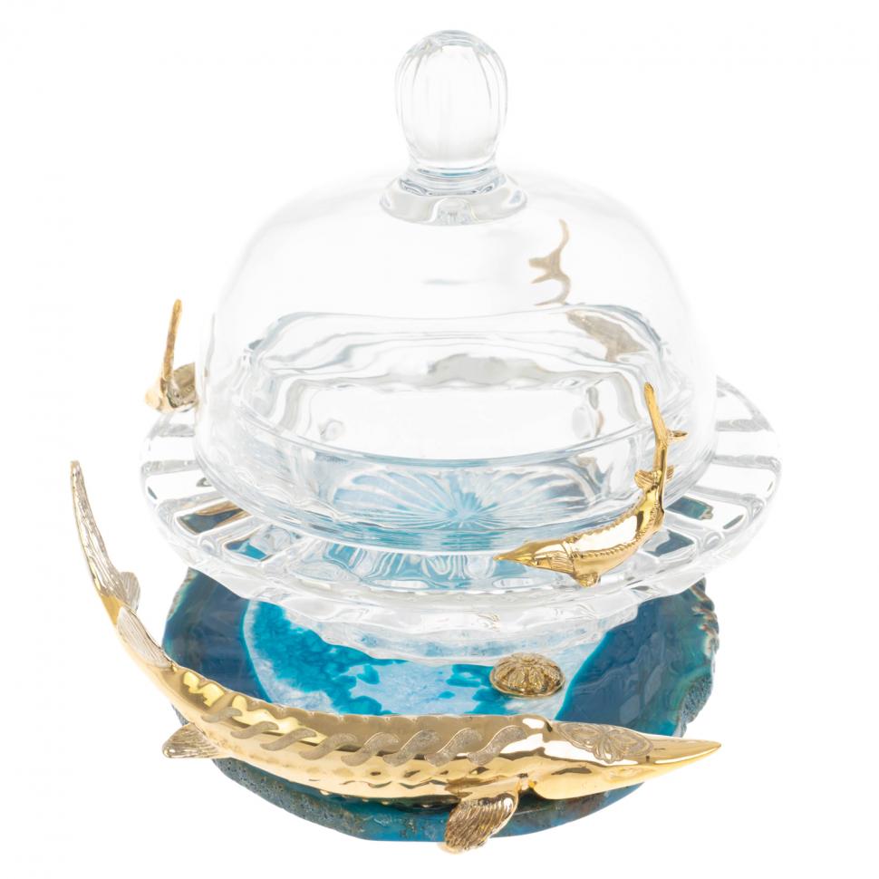 Икорница "Дары морские" камень агат фото 1 — 