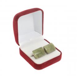 Запонки прямоугольные камень желтый апатит — 