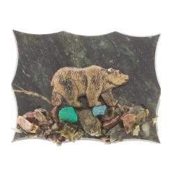 Магнит &quot;Медведь&quot; камень змеевик — 