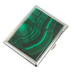 Портсигар на 10 сигарет с зажигалкой камень малахит — 