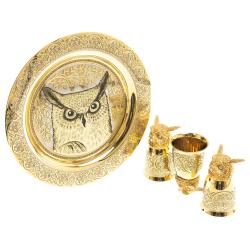 Подарочный набор &quot;Филин&quot; тарелка и 3 стопки перевертыша Златоуст — 