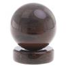 Шар из обсидиана 8 см коричневый на круглой подставке фото 1 — 