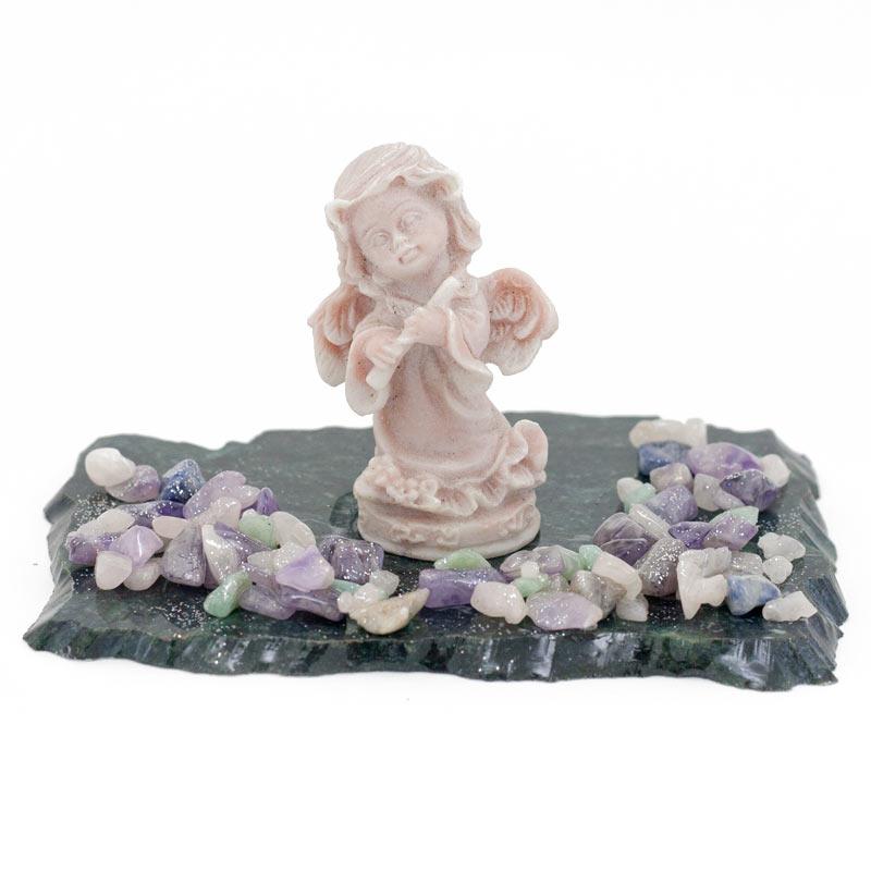 Сувенир из мрамолита "Ангел с дудочкой" фото 1 — 