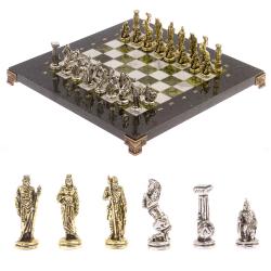 Шахматы &quot;Царь Леонид&quot; доска 28х28 см змеевик мрамор — 