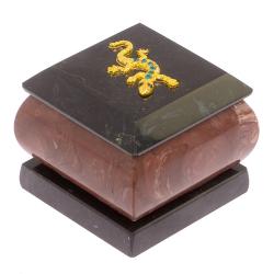 Шкатулка для украшений из камня лемезит 6х6х6,5 см — 