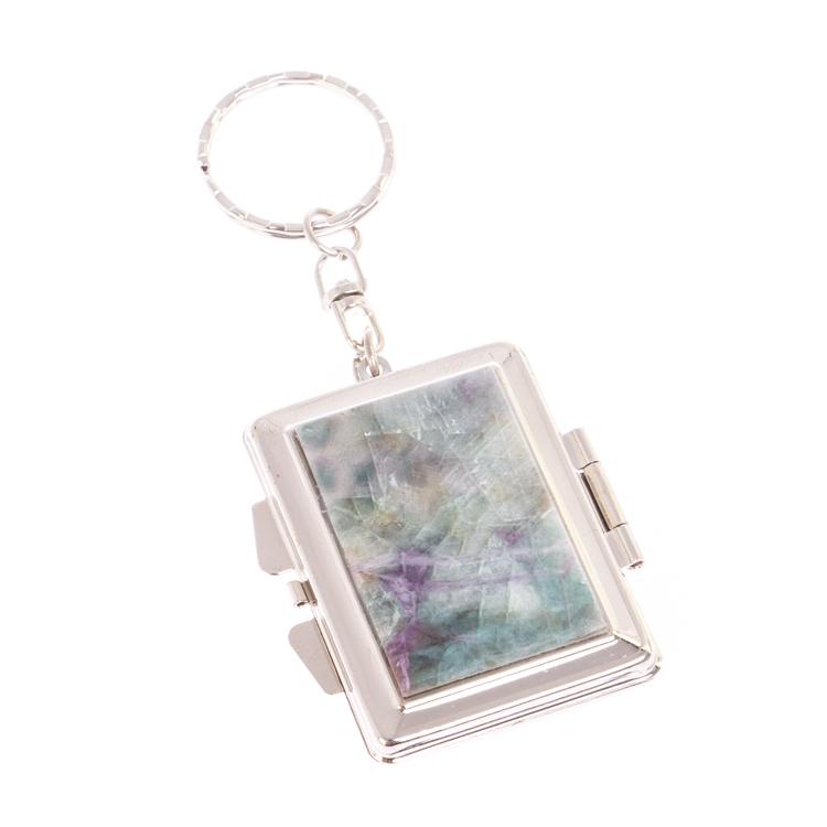 Складное зеркало брелок из флюорита прямоугольное фото 1 — 