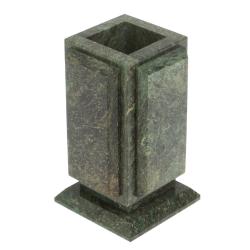 Карандашница с накладками из шабровского змеевика 7х7х10,5 см — 