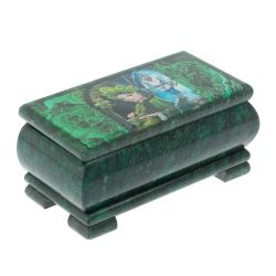 Шкатулка &quot;Хозяйка медной горы и Данила&quot; из змеевика 16х8х7,5 см — 
