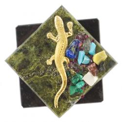 Магнит &quot;Ящерица&quot; ромб змеевик — 