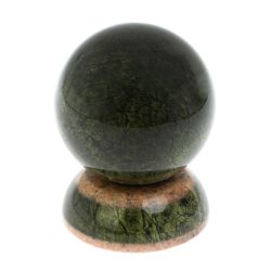 Шар на подставке 9,5 см из змеевика и розового мрамора — 