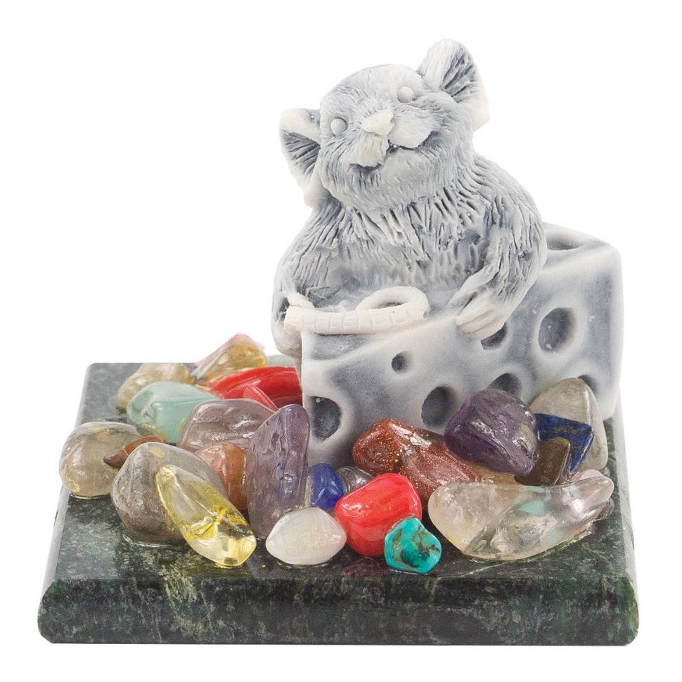 Сувенир из мрамолита "Крыса с сыром" фото 1 — 