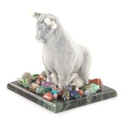 Статуэтка &quot;Бык&quot; мрамолит, змеевик — 