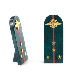 Сувенир &quot;Погон Капитан МВД&quot; камень змеевик — 