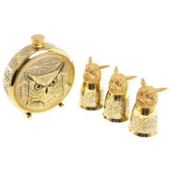 Подарочный набор &quot;Филин&quot; фляжка и 3 стопки перевертыша Златоуст — 