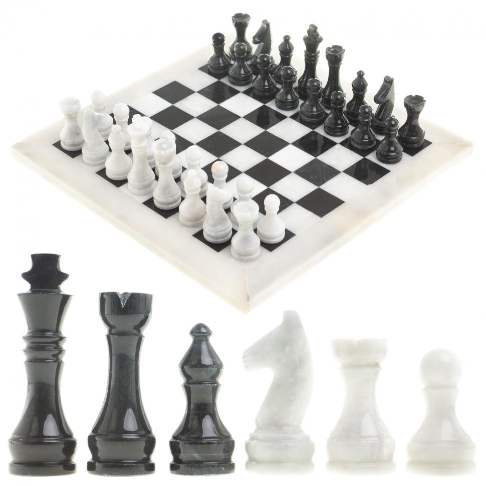 Шахматы "Классические" из мрамора доска 30х30 см фото 1 — 