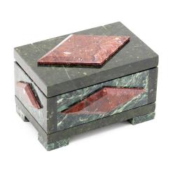 Шкатулка &quot;Ромб&quot; малый змеевик креноид 14,5х9х8 см — 