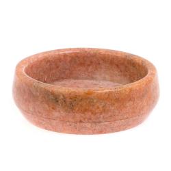 Пепельница круглая из розового мрамора 10х10х3 см — 