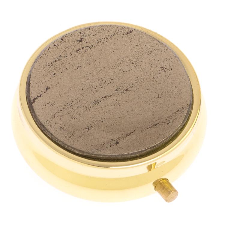 Таблетница на 3 отделения камень пирит цвет золото фото 1 — 