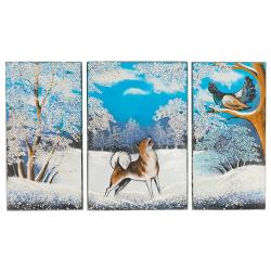 Картина модульная из камня &quot;Охота на глухаря&quot; 30х50 см — 