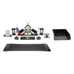 Настольный набор &quot;Орел&quot; из мрамора с бюваром и лотком А4 — 