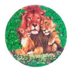 Магнит с рисунком &quot;Семейство львов&quot; змеевик — 