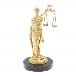 Статуэтка из бронзы &quot;Фемида&quot; на подставке из нефрита — 