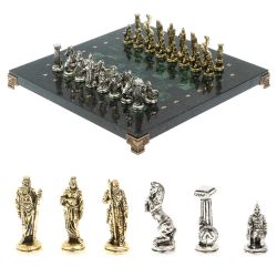 Шахматы &quot;Царь Леонид&quot; доска 28х28 см шабровский змеевик — 