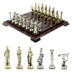 Шахматы &quot;Олимпийские игры&quot; доска 40х40 см из обсидиана — 