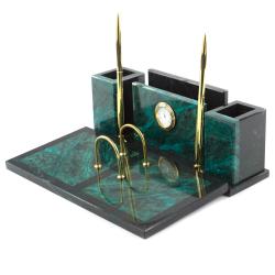 Настольный набор &quot;Советник&quot; из змеевика — 